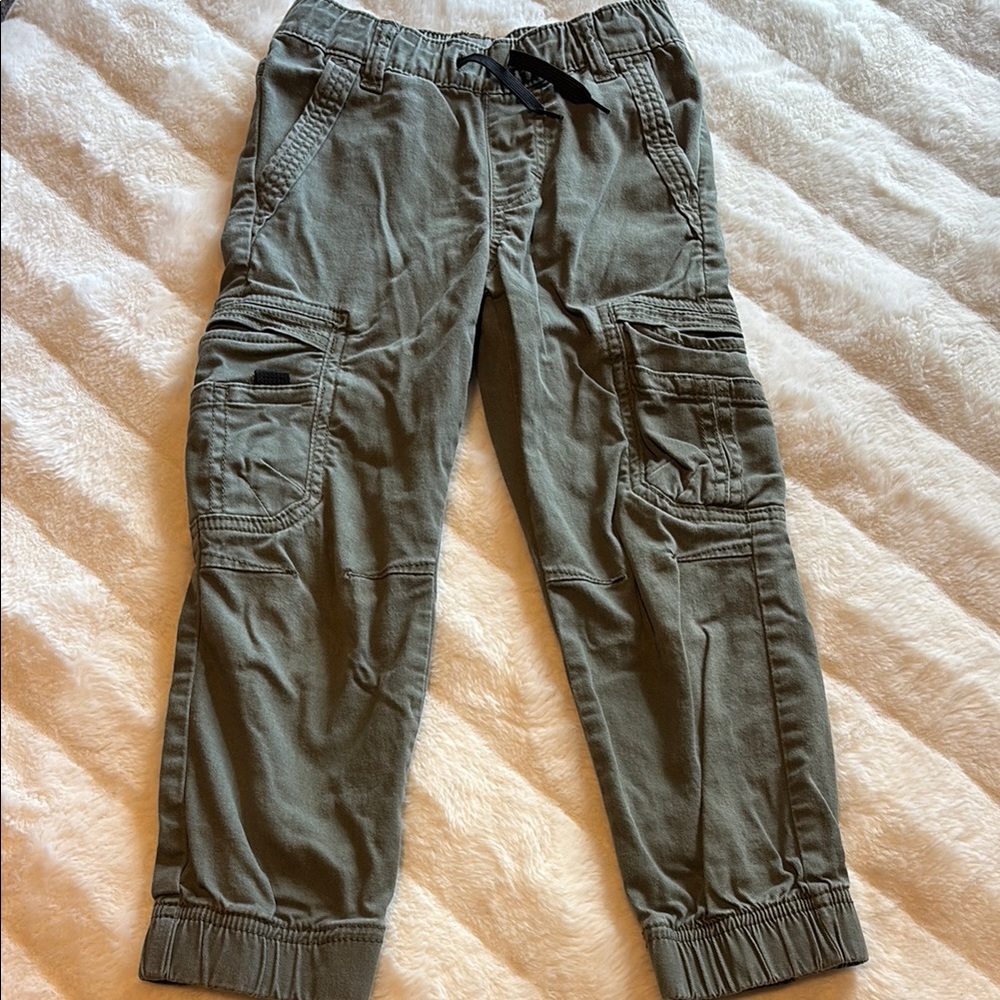 Olive Green Cargo Jogger Pants